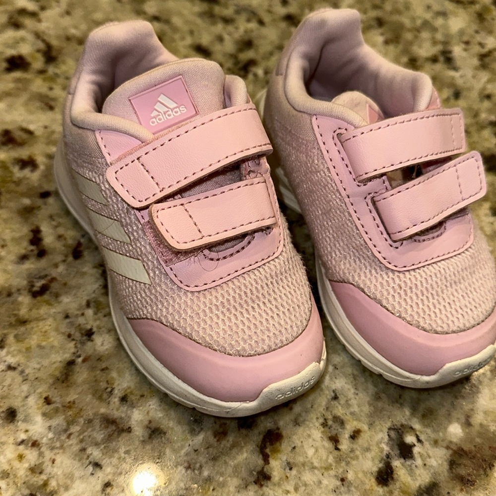 Pink toddler Adidas sneakers